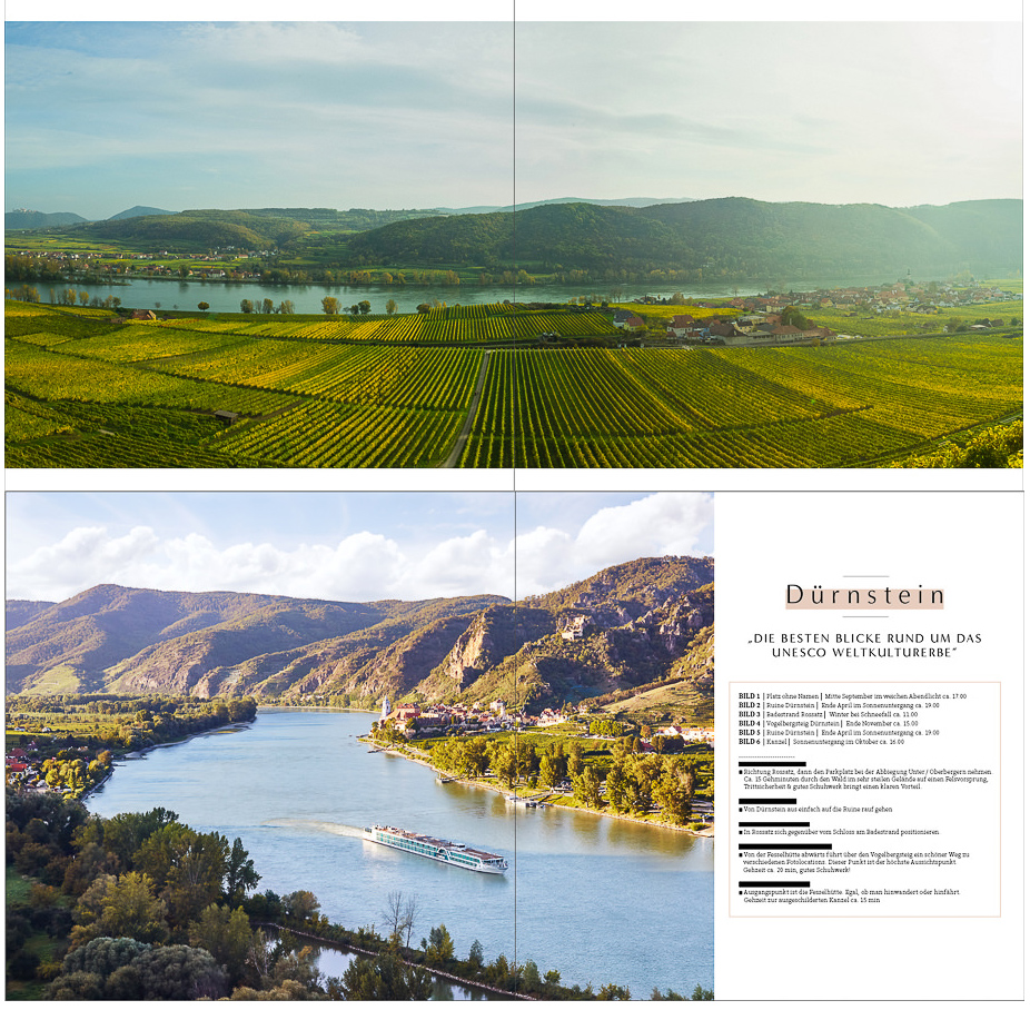 Weite Weinlandschaft bei Weißenkirchen in der Wachau, dokumentiert im sanften Abendlicht – Landschaftsfotograf Florian Schulte für den Bildband Wachau.